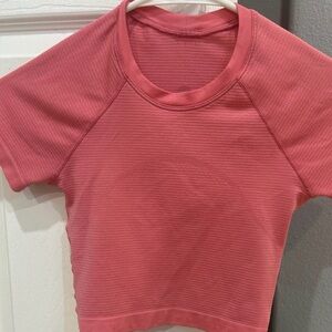 Women's Pink Lululemon Ribbed Top